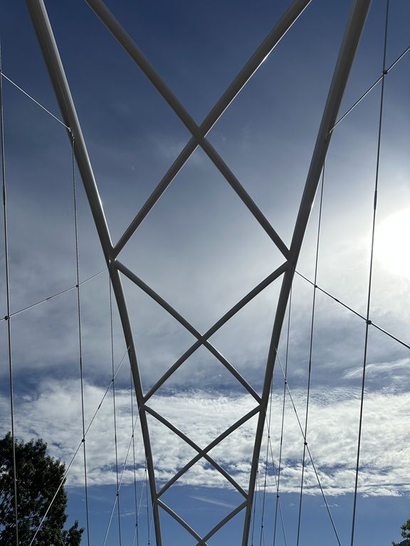 Sherwood Pedestrian Bridge looking through the top